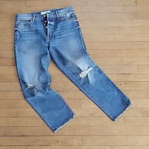 Women's, High-Rise Mother Superior Cropped Jeans, Sz 30, Blue, The Trickster